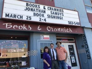 Jonathan Sandys with Ron & Gayle Harris, Books & Crannies
